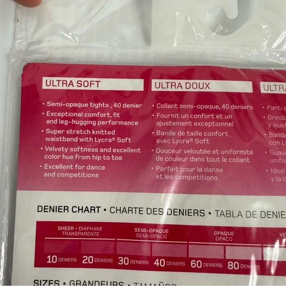 Mondor Ultra Soft Performance Dance Tights 319 E6 Ballerina Women's S 40 Denier - Picture 7 of 10